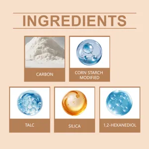 Vue détaillée montrant la formule des ingrédients cosmétiques pour stylo retouche.