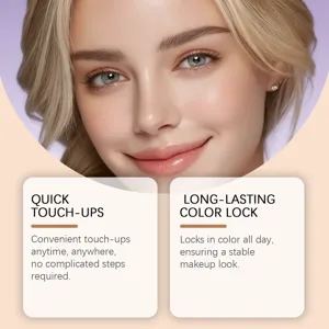 Light brown hair touch up pen detail showing quick touch-ups and color lock effect.
