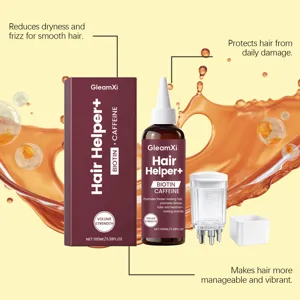 Vue détaillée du coffret de sérum capillaire pour cuir chevelu GleamXi avec applicateur.