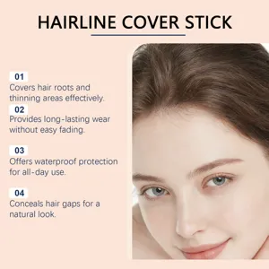 Vue détaillée montrant l'effet du stick cache-racines sur le modèle, look naturel et étanche.