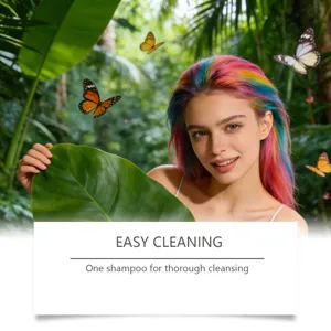Temporäres Haarfärbekamm-Set mit lebendigem Regenbogen-Haarstyling und natürlicher Deckkraft.