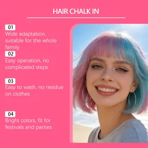 Temporäres Haarkreide-Set für bunte Haarsträhnen, leicht auswaschbar und ideal für Partys.