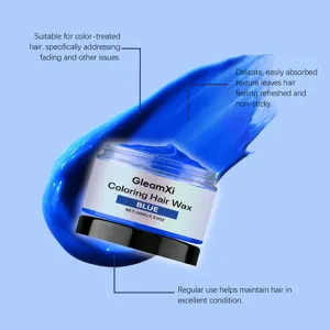 GleamXi blaue temporäre Haarwachs, leuchtende Haarfarbe Styling Creme für den Alltag.