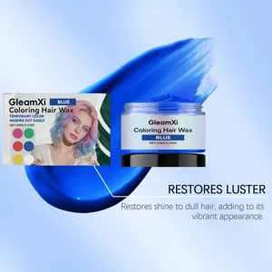Blaues temporäres Haargel Detailansicht mit kräftiger Farbe und 100g Dosenverpackung.