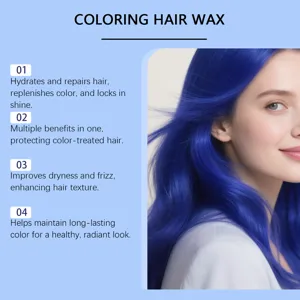Temporäres blaues Haarwachs Stylingcreme, spendet Feuchtigkeit, repariert und pflegt.