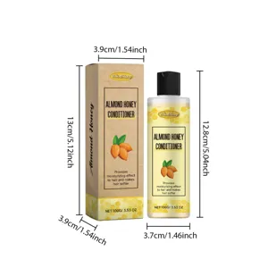 WOODSLEEP Mandel Honig Haarpflege Spülung 100g Detailansicht mit Produktabmessungen.