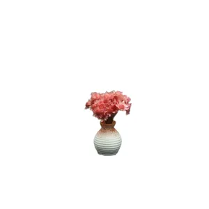Mini droogbloem boeket in keramische vaas, schattig auto middenconsole ornament decor.