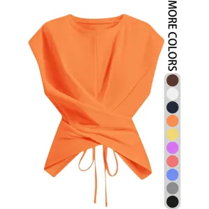 2026 Kalokairino Gynaikeio Crop Top me Stauro kai Kordoni gia Styl kai Anesi Tora
