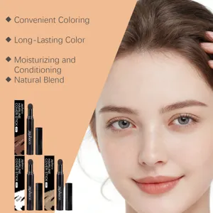 Stylo poudre ombre à cheveux pour coloration facile, couleur naturelle longue tenue.