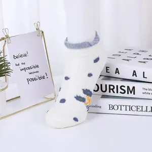 Summer short women socks breathable mesh low cut anti-slip cute embroidered ankle socks