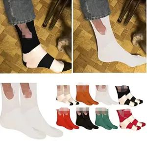 Funny novelty dicking design crew socks, colourful casual gag socks for party gifts and daily wear.