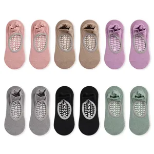 Women Professional Non Slip Yoga Socks Breathable Cotton Backless Pilates Socks Athletic Fitness Floor Socks