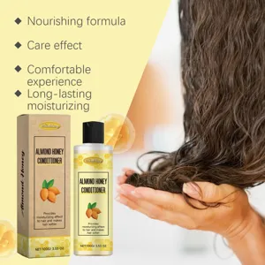 Almond Honig Haarbonditionierer Detailansicht mit nährender Formel und glatter Haarstruktur.