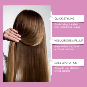 Wireless hair straightening comb styling detail display, quick styling and volume boost.