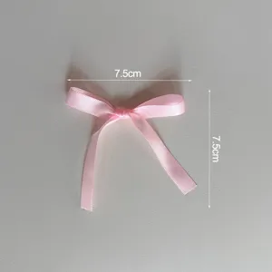 Lazo de cinta de raso rosa para embalaje de caja de regalo DIY y decoracion floral 7.5cm