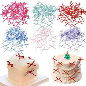 Mini ribbon bows for cake decoration baking party DIY crafts colorful small bows set 20pcs