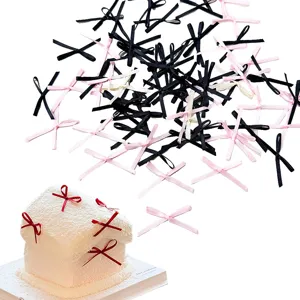 Mini ribbon bows for cake decoration, baking, crafts, and festive party balloon accessories.
