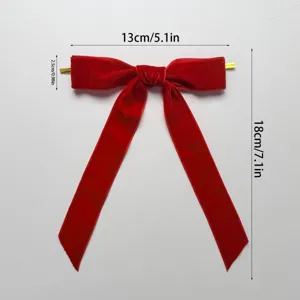 Rote Samtschleife mit Drahtbinder Weihnachtsbaum Urlaub Geschenkverpackung Deko Zubehör