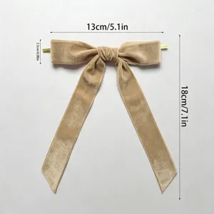 Beige Samt Schleife mit Draht Geschenkverpackung Haarklammer Flaschendekoration 13x18cm