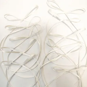 White ribbon bows for cake decoration, elegant handmade bows for baking parties and gifts