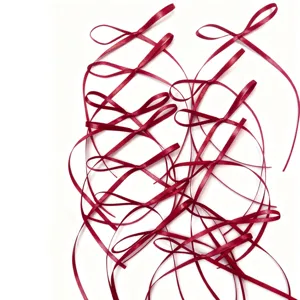 Close-up detail of red 0.3cm satin ribbon bows, perfect for baking and cake decoration.
