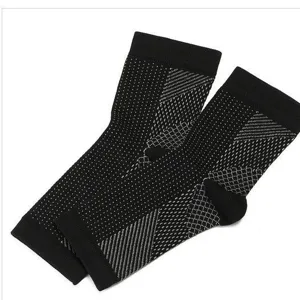 Black compression ankle sleeves sports foot support braces unisex athletic protection gear