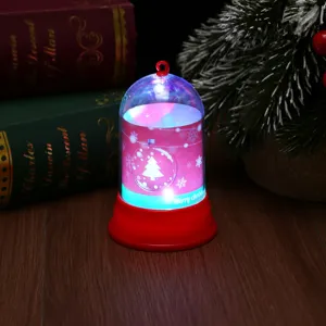 LED Christmas night light detailed view showing glowing dome and festive tree design.