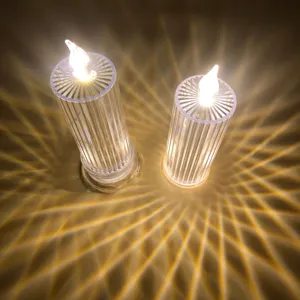 Lampe de bougie electronique LED diamant pour decor de piece, bel eclairage d'ambiance.