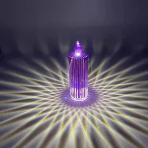 Bougie electronique LED diamant lumiere d'ambiance veilleuse pour decoration interieure fete