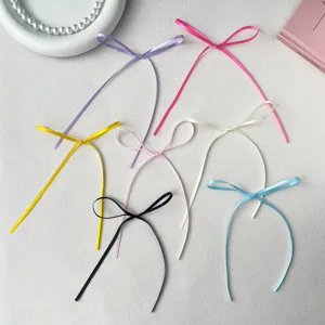 Colorful satin ribbon bows for cake decoration and baking desserts, sweet style design.