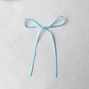Light blue 0.3cm ribbon bow detail view, ideal for cake and baking decoration use.