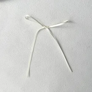 Delicate white satin ribbon bow detail, perfect for sweet cake decoration and baking crafts.