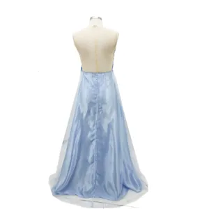 Womens Sexy Sleeveless Deep V Neck Long Dress Elegant Slim Fit Mesh Splicing Sequin Embroidery Maxi Party Evening Dress