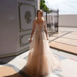 Sexy deep v sheer sequin maxi evening dress for women, elegant long sleeve party gown main.