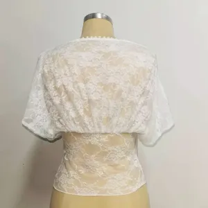 Sexy white lace hollow out button top short sleeve summer casual elegant women blouse shirt
