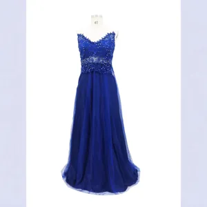 Royal blue sequin embroidery evening dress elegant long prom gown for women party wear