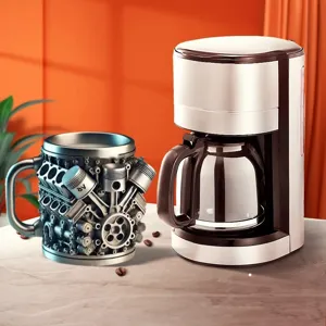 Einzigartige V8-Motor-Kolben-Kaffeetasse mit mechanischem Design in der Küche