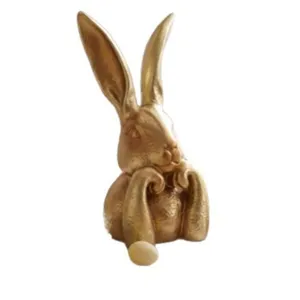 Künstlerische goldene denkende Hasenfigur für moderne Schreibtisch- und Tischdekoration