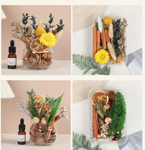 Kit de bricolaje de flores secas y canela para difusor de aromas y decoración del hogar.