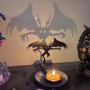 Halloween Shadow Candle Holder Metal Silhouette Tealight Stand Scary Monster Skeleton Cat Tabletop Decor Party Prop