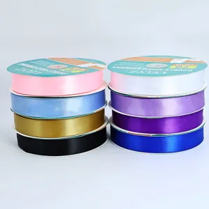 Nastro in Raso di Poliestere Bifacciale Nastro in Tessuto Monocolore Per Confezione Regalo Matrimonio Festa Decorazione Artigianale