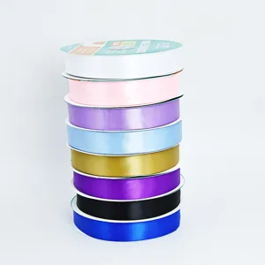 Nastro di raso bilaterale 2.5cm per confezioni regalo, decorazioni nuziali e fai da te.