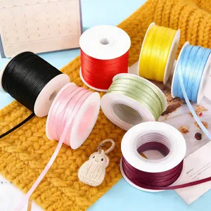 Ruban en polyester double face de 0.3cm pour emballage cadeau, fleurs et loisirs DIY.