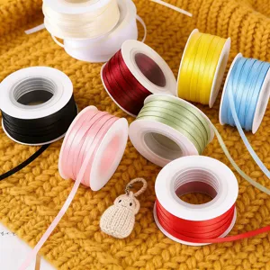Rubans en polyester double face de 0,3 cm pour emballage cadeau bouquet de fleurs bricolage