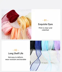 Wholesale 4cm organza ribbon fish tail wave yarn for floral packaging and cake decoration.