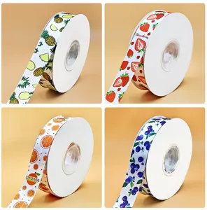 2.5cm fruit bedrukte lint rollen voor cadeauverpakking bloemist decoratie mooie stijl