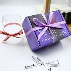 Cinta impresa de poliéster para empaque de regalos, cinta decorativa artesanal para cajas.