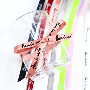 Cinta impresa de poliéster de 1cm cinta decorativa hecha a mano para regalos, flores y pasteles.