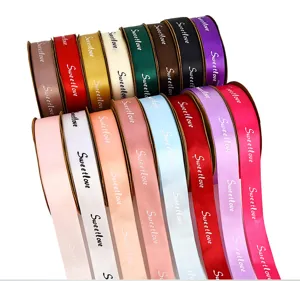Colorful satin ribbon for gift packaging, bouquet wrapping and DIY decorative crafts.