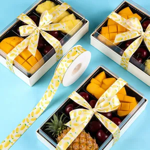 2.5cm bloem fruit winkel lint geschenkdoos verpacking decoratieve citroen patroon
